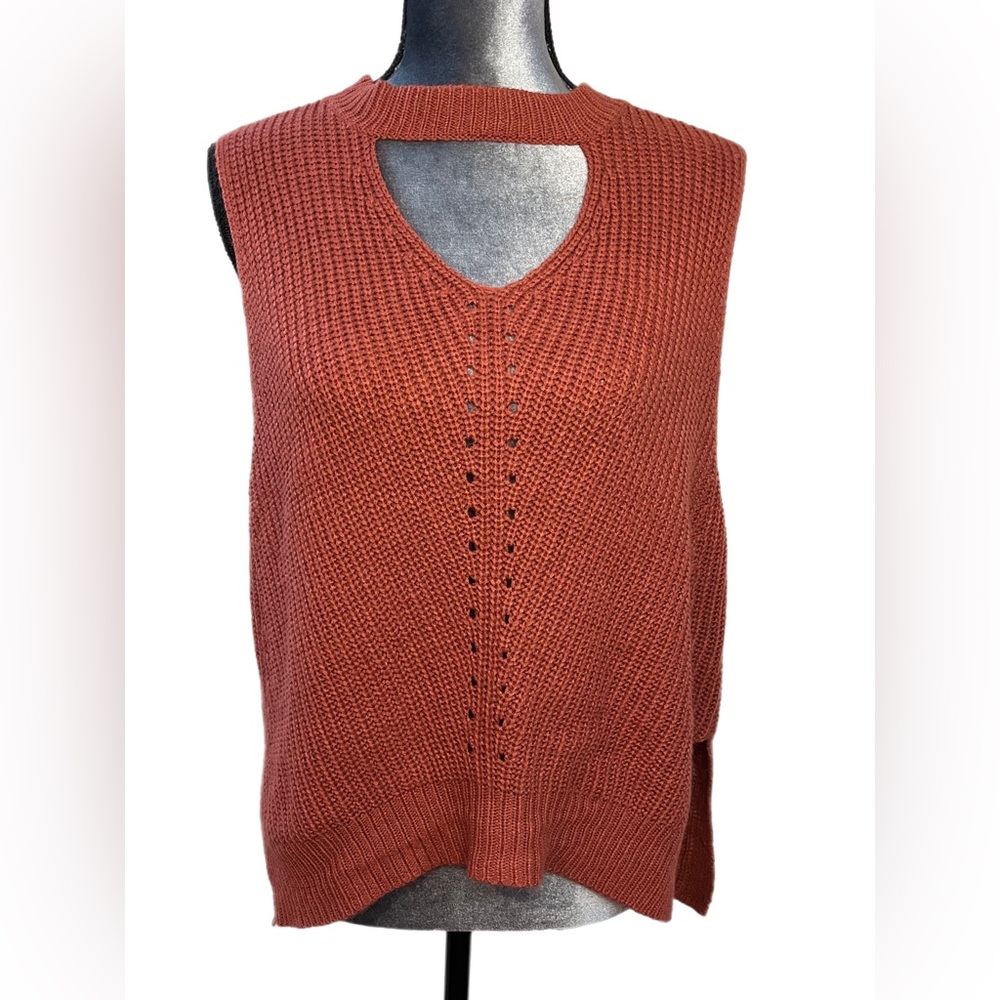 NWOT! ANTHROPOLOGIE She + Sky Sleeveless Keyhole Front Knitted Sweater, Size S